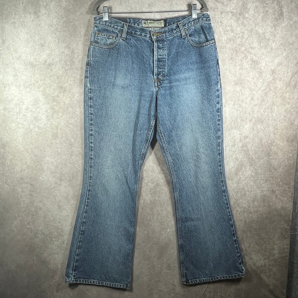 Vintage American Eagle Bootcut Jeans Womens 12 Medium‎ Wash Button Fly High Rise